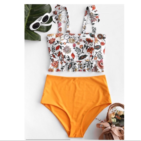 Zaful Yellow Floral Bikini - Picture 1 of 3